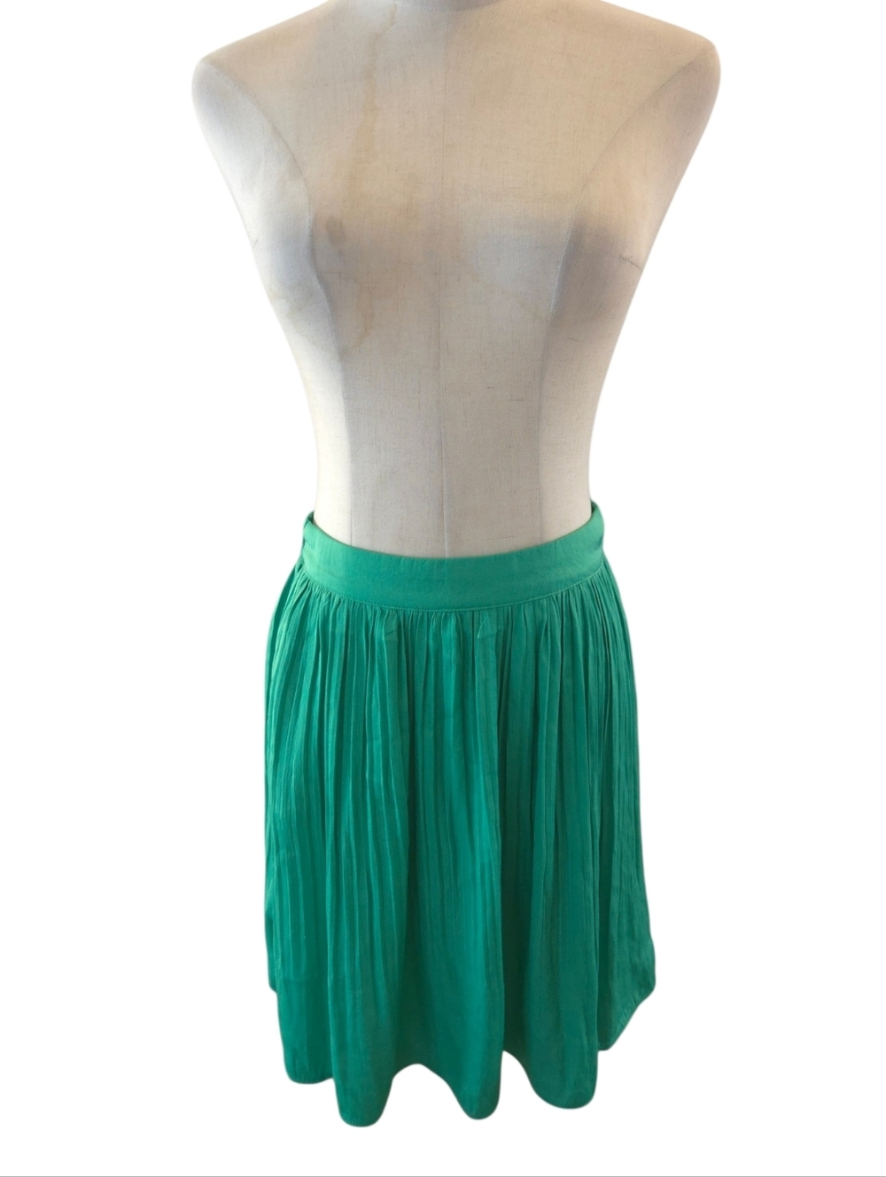 Rachel Zoe Emerald Green Pleated Circle Mini Skirt NWT